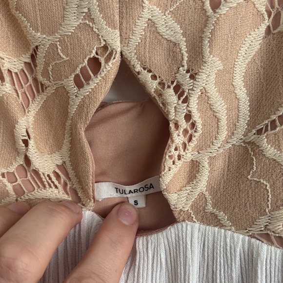 Tularosa Lace-Top Maxi Dress in Cream and Tan - Picture 4 of 7